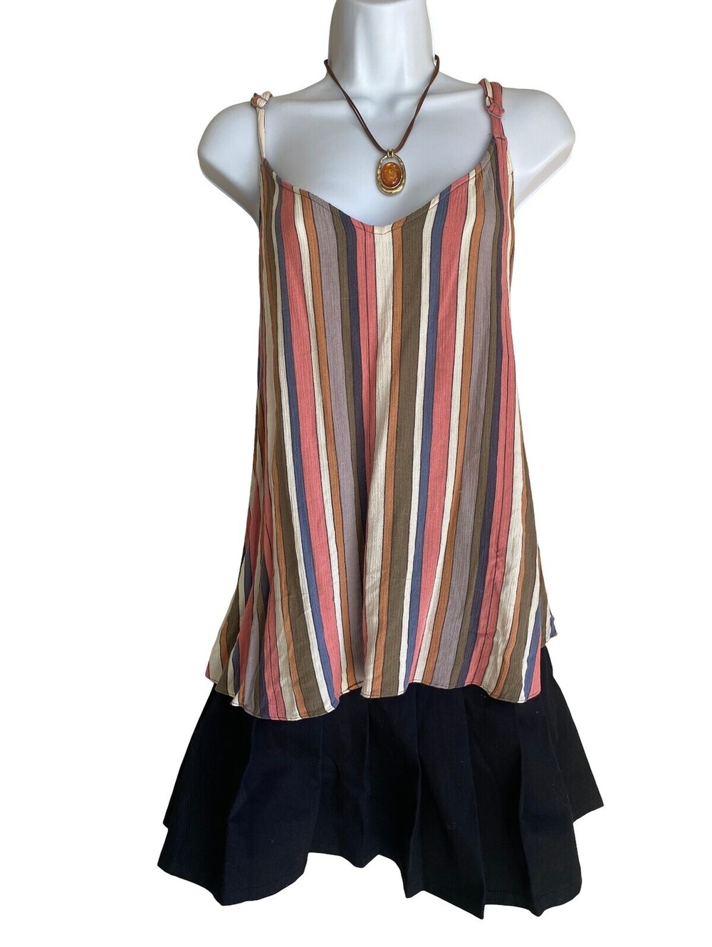Vintage Torrid Plus 1X Striped Cami Tunic Blouse Boho Indie Festival Whimsigoth